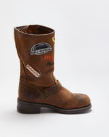 Vintage Harley Davidson Patchwork Biker Boots - UK9