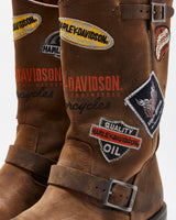 Vintage Harley Davidson Patchwork Biker Boots - UK9