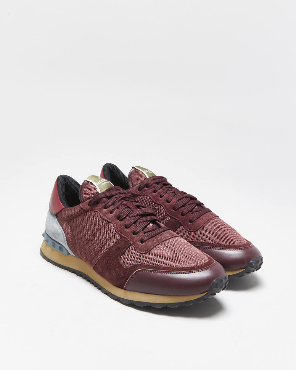 Valentino Garavani Rockrunner Suede Leather Mesh Trainers - UK9