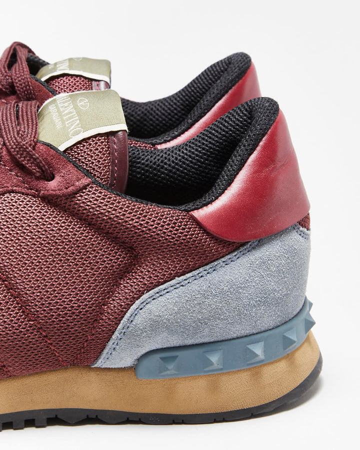 Valentino Garavani Rockrunner Suede Leather Mesh Trainers - UK9