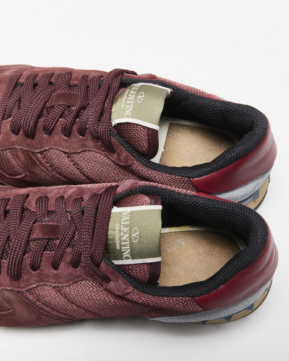 Valentino Garavani Rockrunner Suede Leather Mesh Trainers - UK9