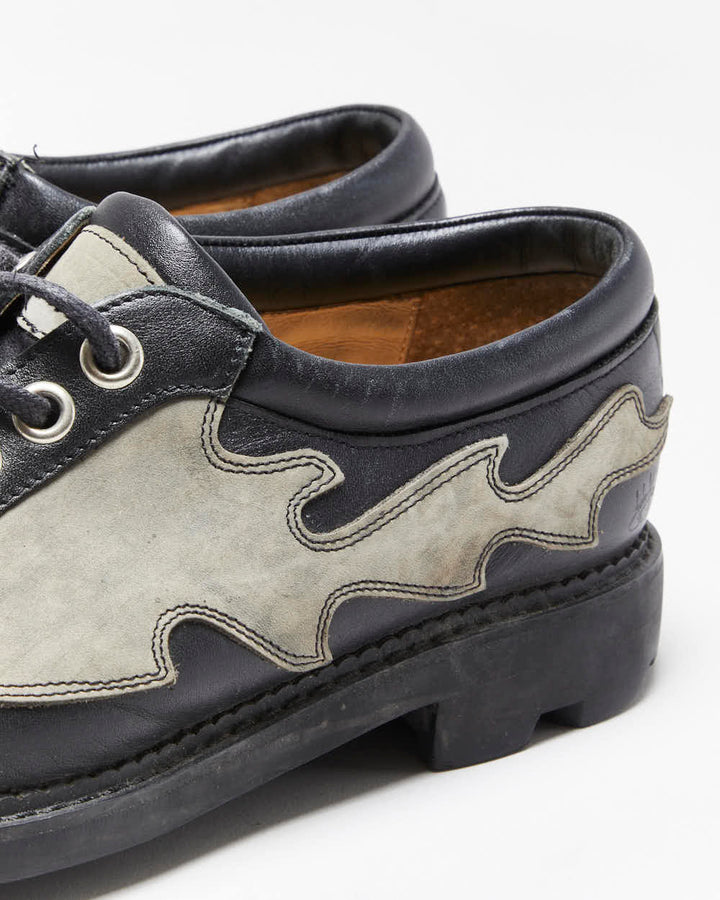 Vintage 1990s John Fluevog Angel Flame Seventh Heaven Sole Leather Derby Shoes - UK9