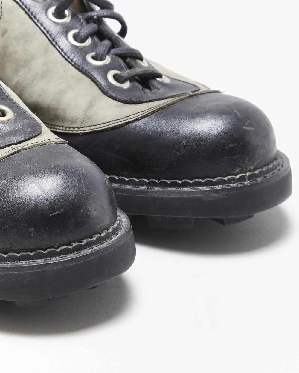 Vintage 1990s John Fluevog Angel Flame Seventh Heaven Sole Leather Derby Shoes - UK9