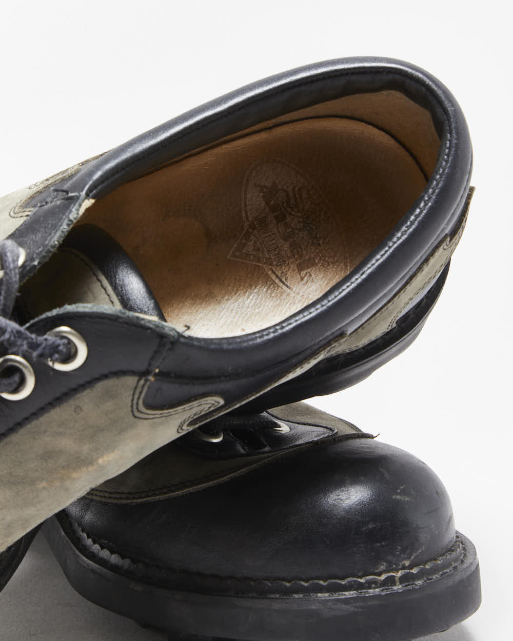 Vintage 1990s John Fluevog Angel Flame Seventh Heaven Sole Leather Derby Shoes - UK9
