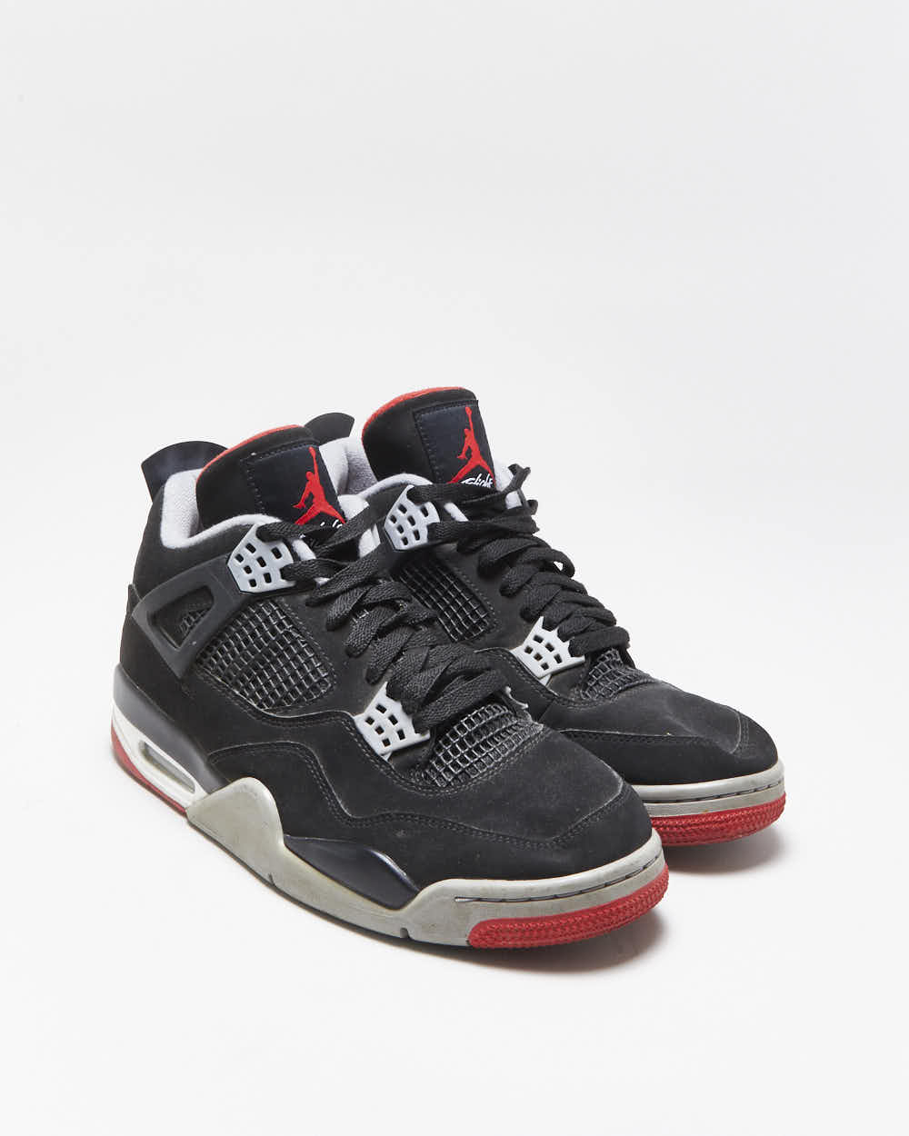 2018 Nike Air Jordan Retro 4 OG Mid Bred Black Fire Red Cement Trainers - UK 9