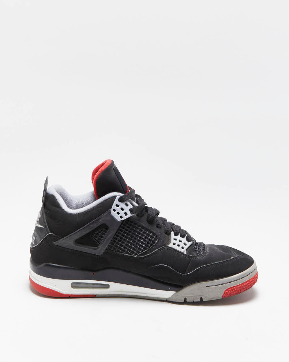2018 Nike Air Jordan Retro 4 OG Mid Bred Black Fire Red Cement Trainers - UK 9