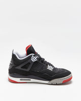 2018 Nike Air Jordan Retro 4 OG Mid Bred Black Fire Red Cement Trainers - UK 9