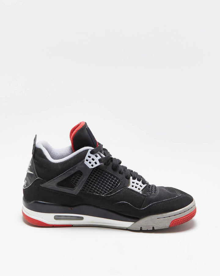 2018 Nike Air Jordan Retro 4 OG Mid Bred Black Fire Red Cement Trainers - UK 9