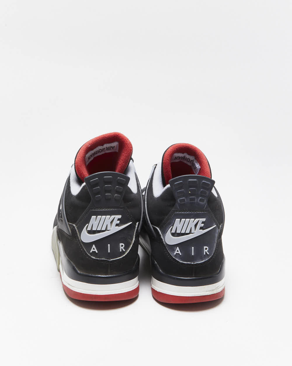 2018 Nike Air Jordan Retro 4 OG Mid Bred Black Fire Red Cement Trainers - UK 9
