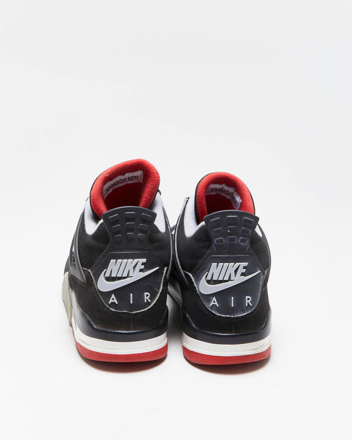 2018 Nike Air Jordan Retro 4 OG Mid Bred Black Fire Red Cement Trainers - UK 9