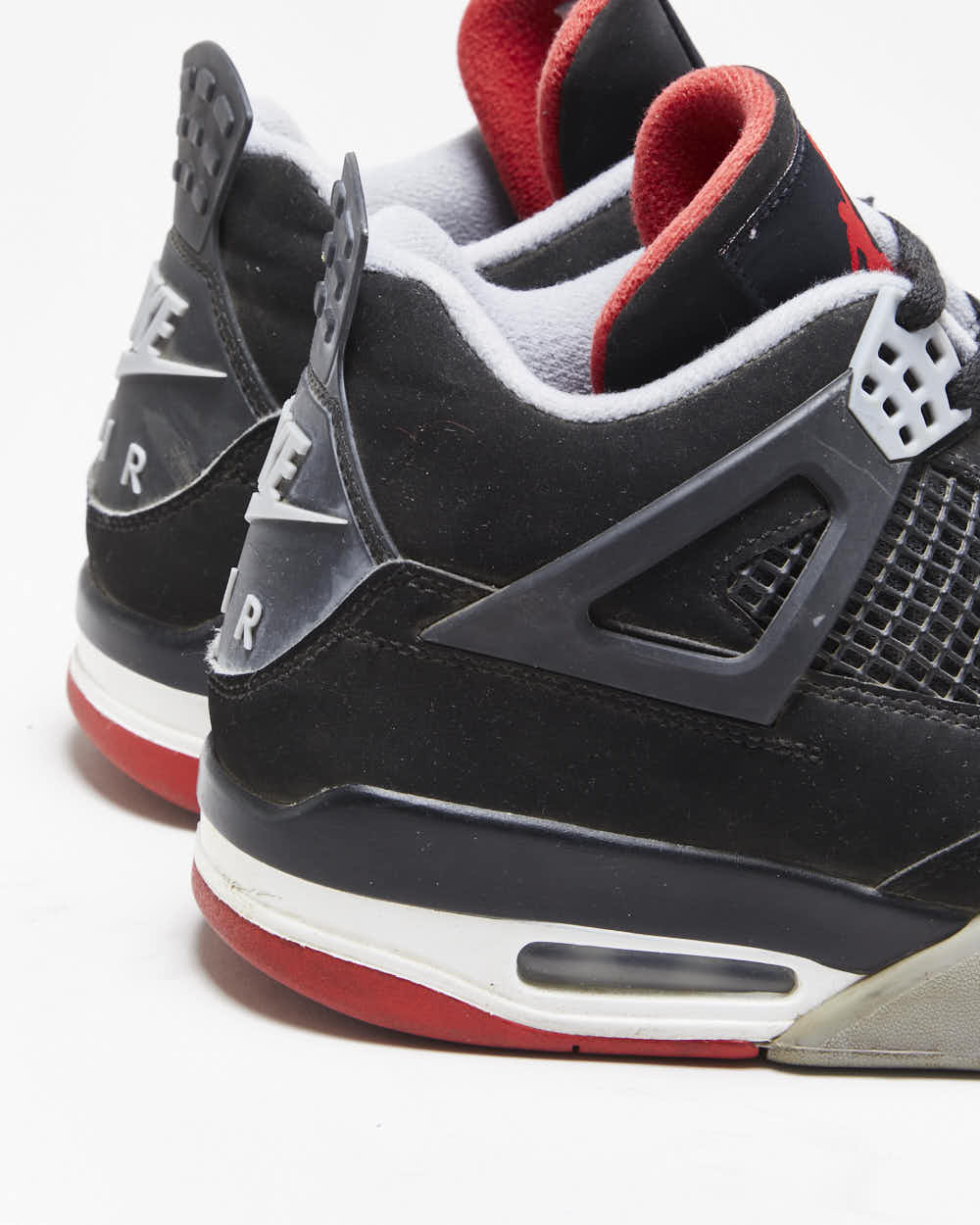 2018 Nike Air Jordan Retro 4 OG Mid Bred Black Fire Red Cement Trainers - UK 9