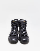 Saint Laurent Leather Studded High Top Trainers - UK9