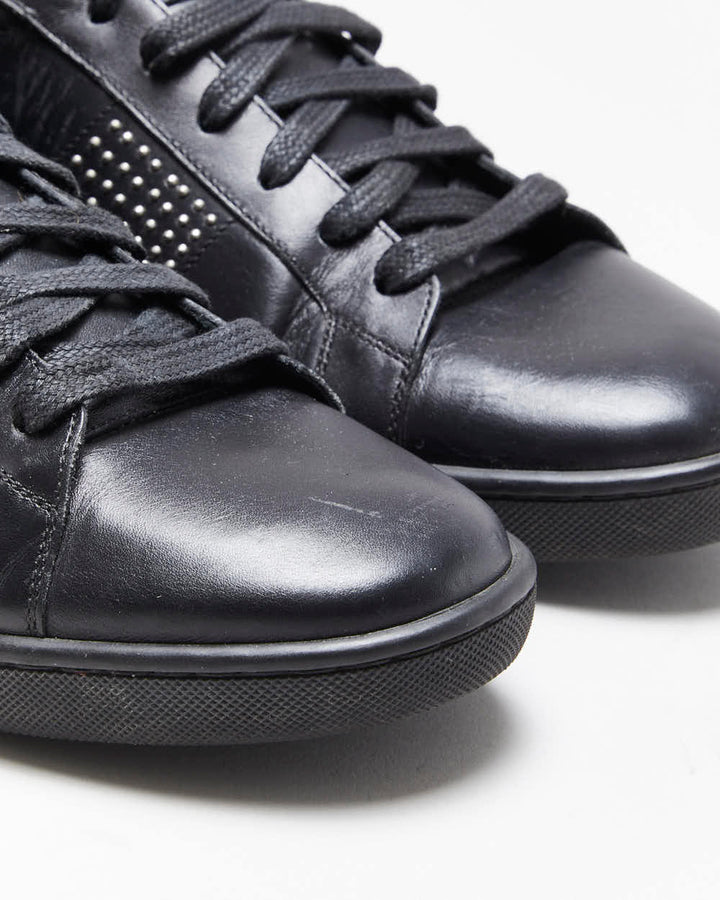 Saint Laurent Leather Studded High Top Trainers - UK9