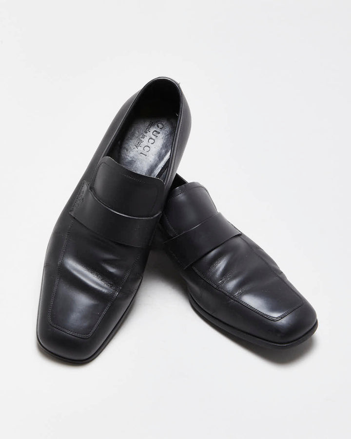 Vintage Y2K 00s Gucci Tom Ford Matte Leather Penny Loafers - UK9.5