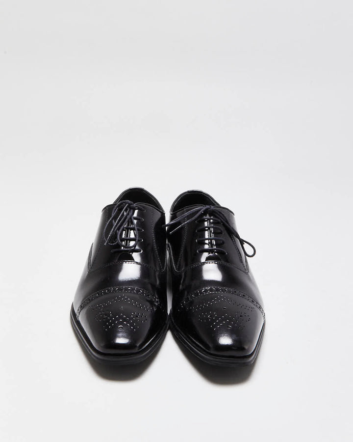 Versace Collection Patent Leather Wing Tip Oxford Brogues - UK8