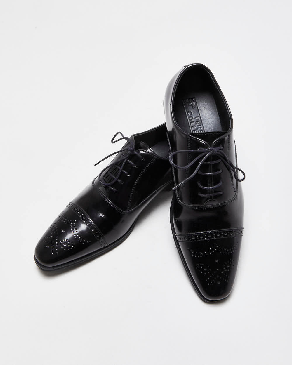 Versace Collection Patent Leather Wing Tip Oxford Brogues - UK8