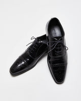 Versace Collection Patent Leather Wing Tip Oxford Brogues - UK8