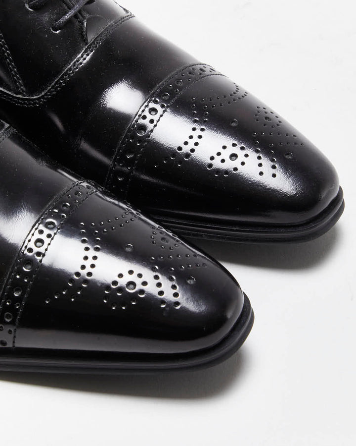 Versace Collection Patent Leather Wing Tip Oxford Brogues - UK8