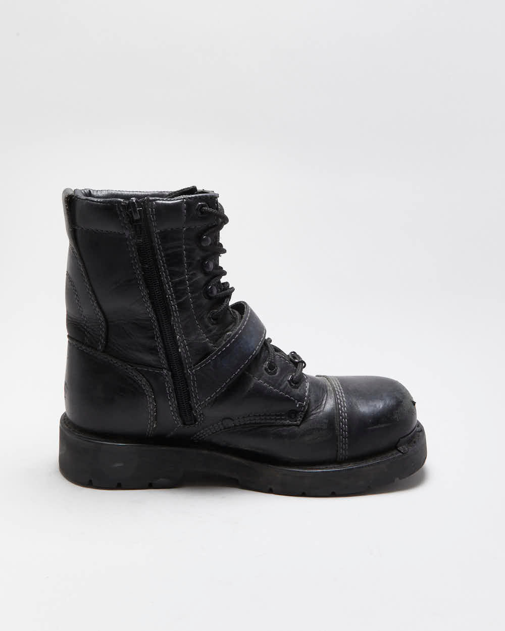 Vintage Harley Davidson Thinsulate SA Leather Steel Toe Cap Biker Boots - UK 8.5