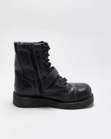 Vintage Harley Davidson Thinsulate SA Leather Steel Toe Cap Biker Boots - UK 8.5
