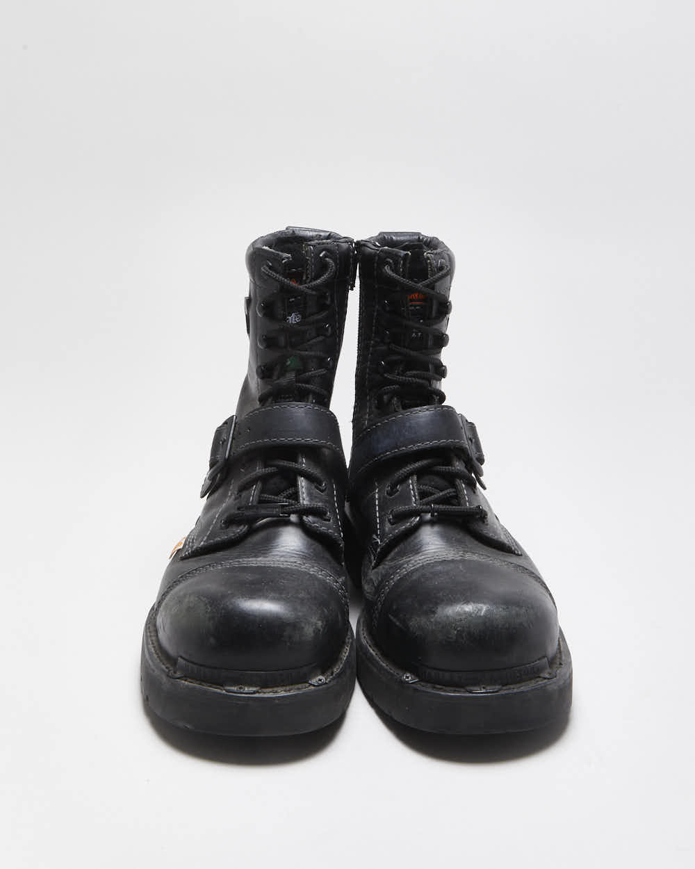 Vintage Harley Davidson Thinsulate SA Leather Steel Toe Cap Biker Boots - UK 8.5