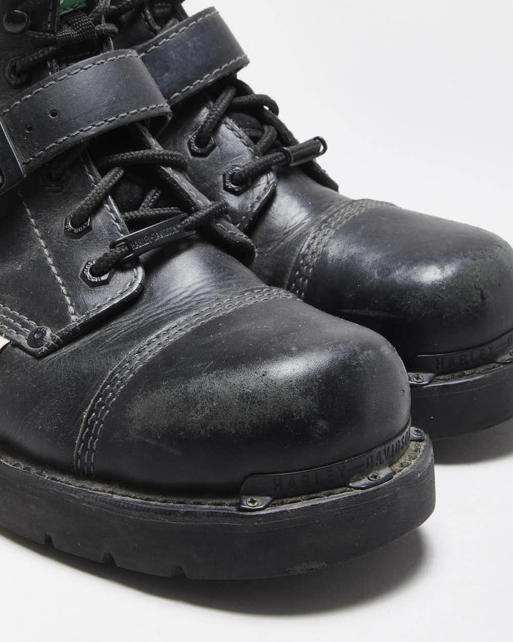 Vintage Harley Davidson Thinsulate SA Leather Steel Toe Cap Biker Boots - UK 8.5