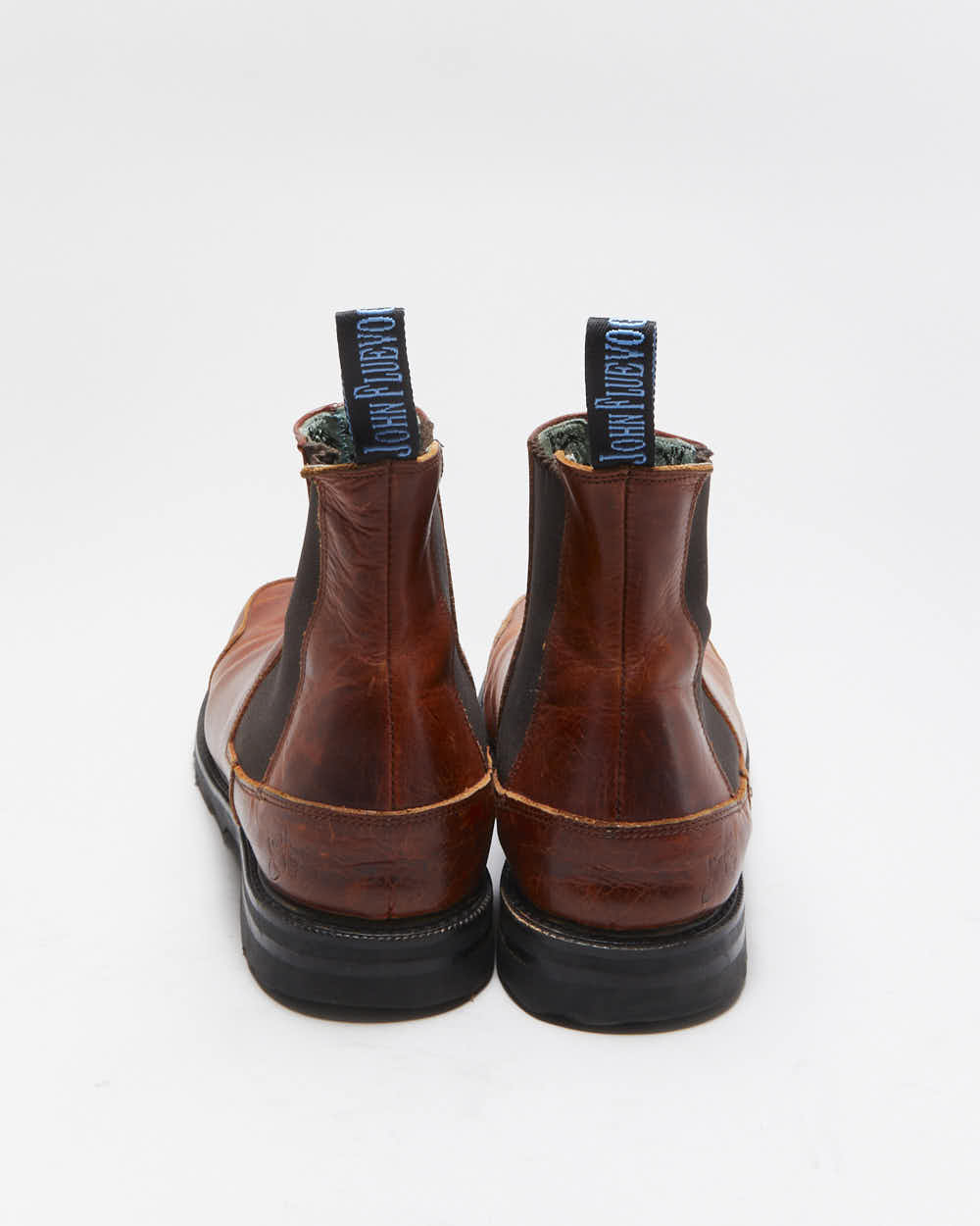 Vintage 1990s John Fluevog F Shoe Leather Square-Toe Ankle Boots - UK 10