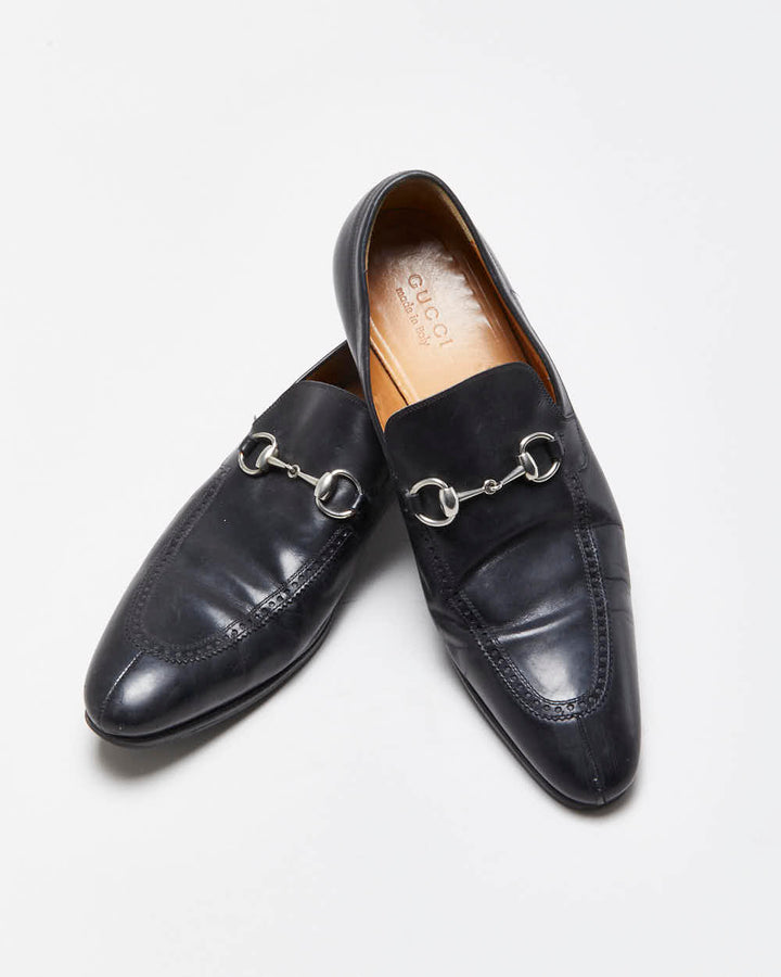 Vintage Y2K 00s Gucci Tom Ford Leather Horsebit Pointed Toe Loafers - UK 8.5