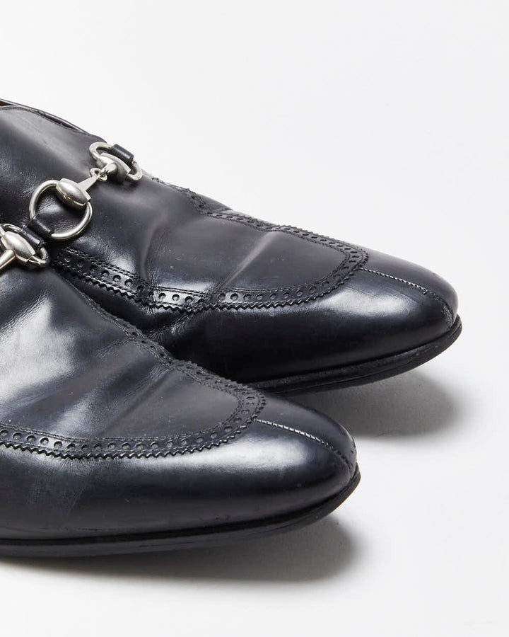 Vintage Y2K 00s Gucci Tom Ford Leather Horsebit Pointed Toe Loafers - UK 8.5