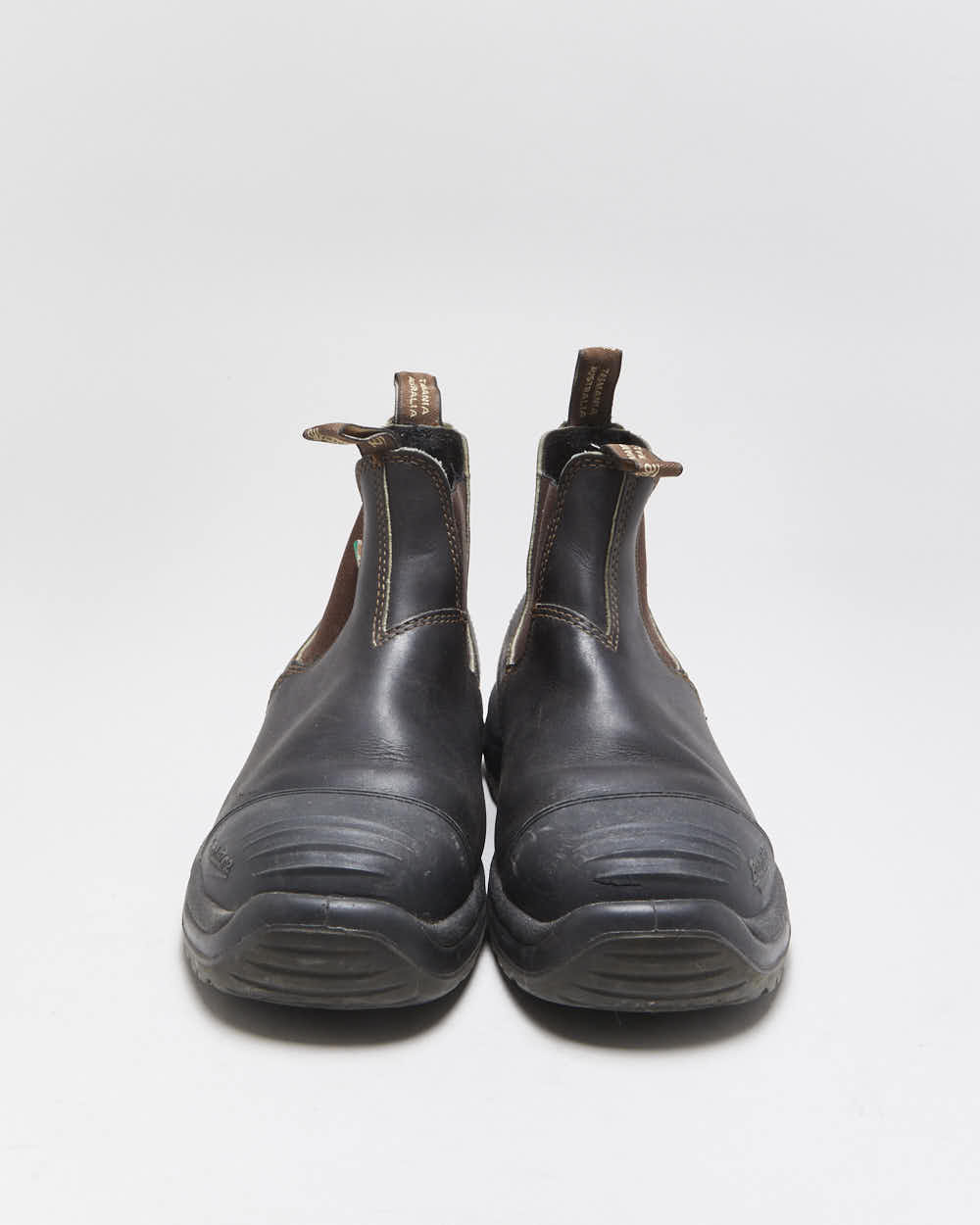 Vintage Blundstone 162 Stout Brown Tasmanian Leather Steel Toe Chelsea Boots - UK9.5
