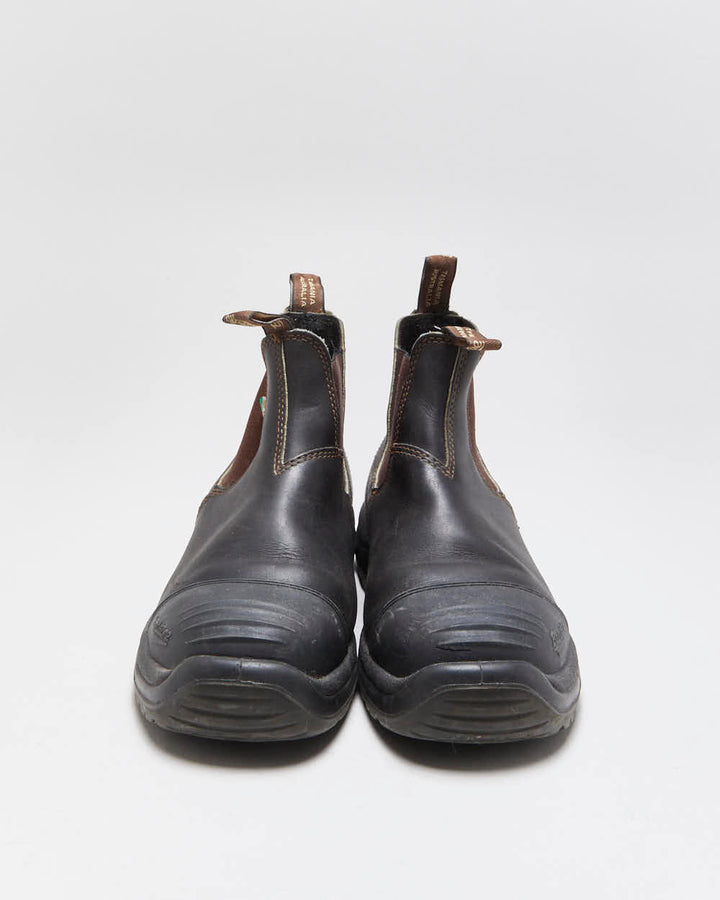 Vintage Blundstone 162 Stout Brown Tasmanian Leather Steel Toe Chelsea Boots - UK9.5