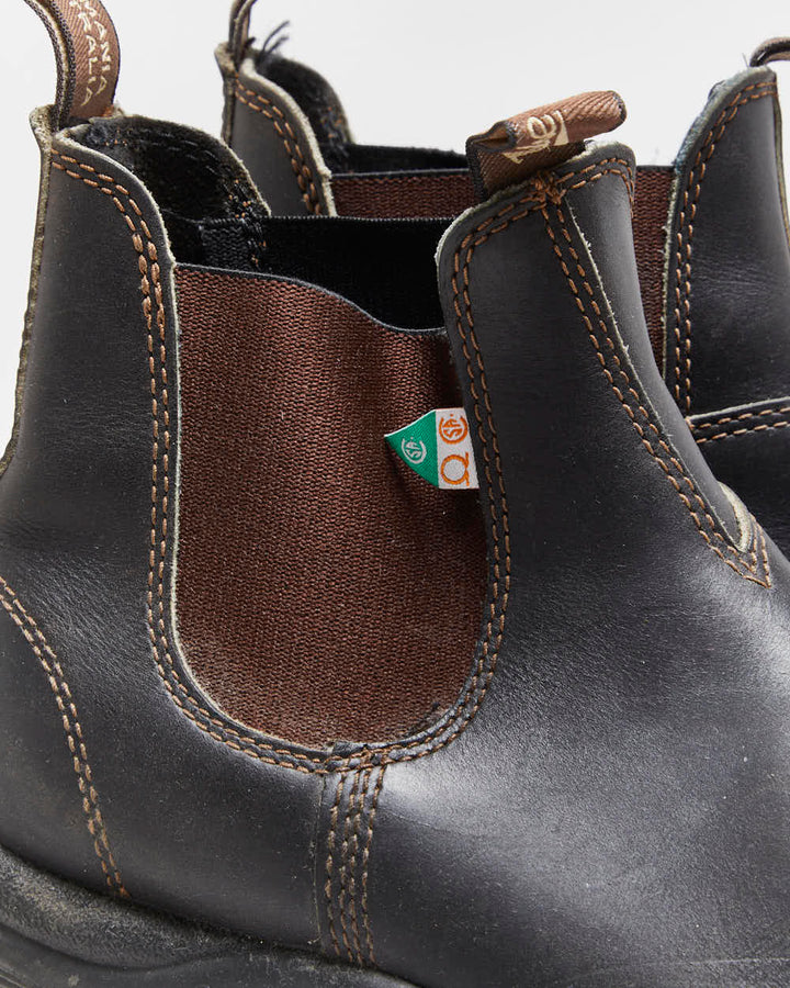 Vintage Blundstone 162 Stout Brown Tasmanian Leather Steel Toe Chelsea Boots - UK9.5