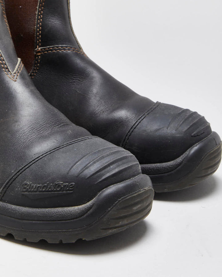 Vintage Blundstone 162 Stout Brown Tasmanian Leather Steel Toe Chelsea Boots - UK9.5