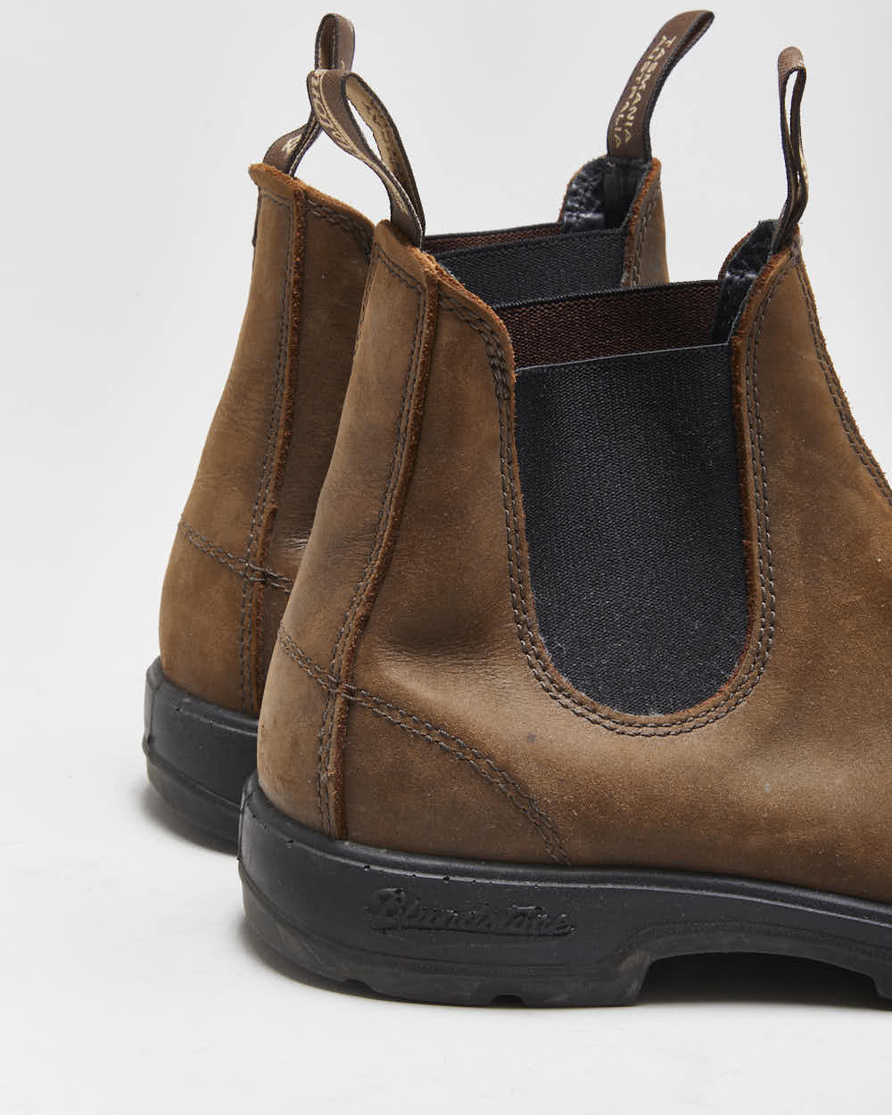 Vintage Blundstone 500 Classic Saddle Brown Tasmanian Nubuck Chelsea Boots - UK9