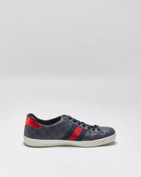 2022 Gucci Ace Leather Monogram Supreme Python Web Low Trainers - UK9.5