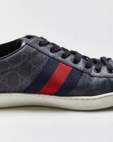 2022 Gucci Ace Leather Monogram Supreme Python Web Low Trainers - UK9.5