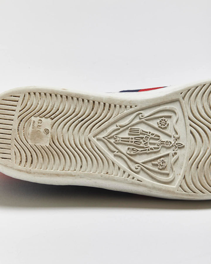2022 Gucci Ace Leather Monogram Supreme Python Web Low Trainers - UK9.5
