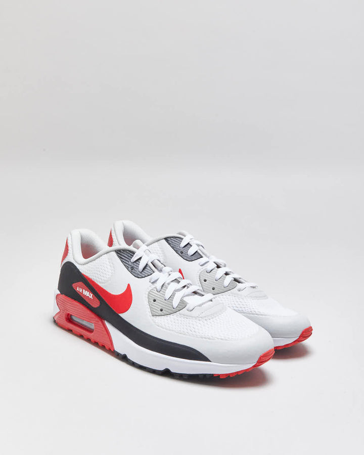 DS 2022 Nike Air Max 90 Golf White/Black/Photon Dust/University Red Trainers - UK11