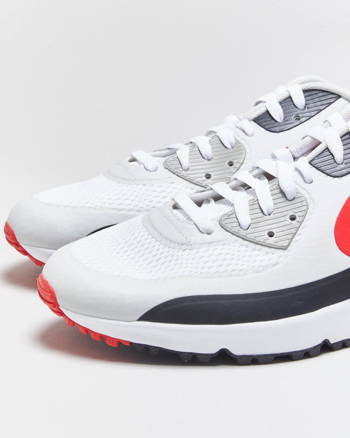 DS 2022 Nike Air Max 90 Golf White/Black/Photon Dust/University Red Trainers - UK11