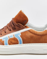 2024 Salvatore Ferragamo Gancini Borg Tan Suede Leather Low Trainers - UK10