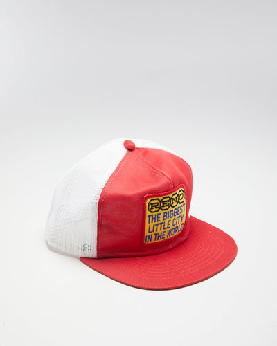 Vintage 80s "Reno The Biggest Little City In The World" Red Trucker Hat - Adjustable