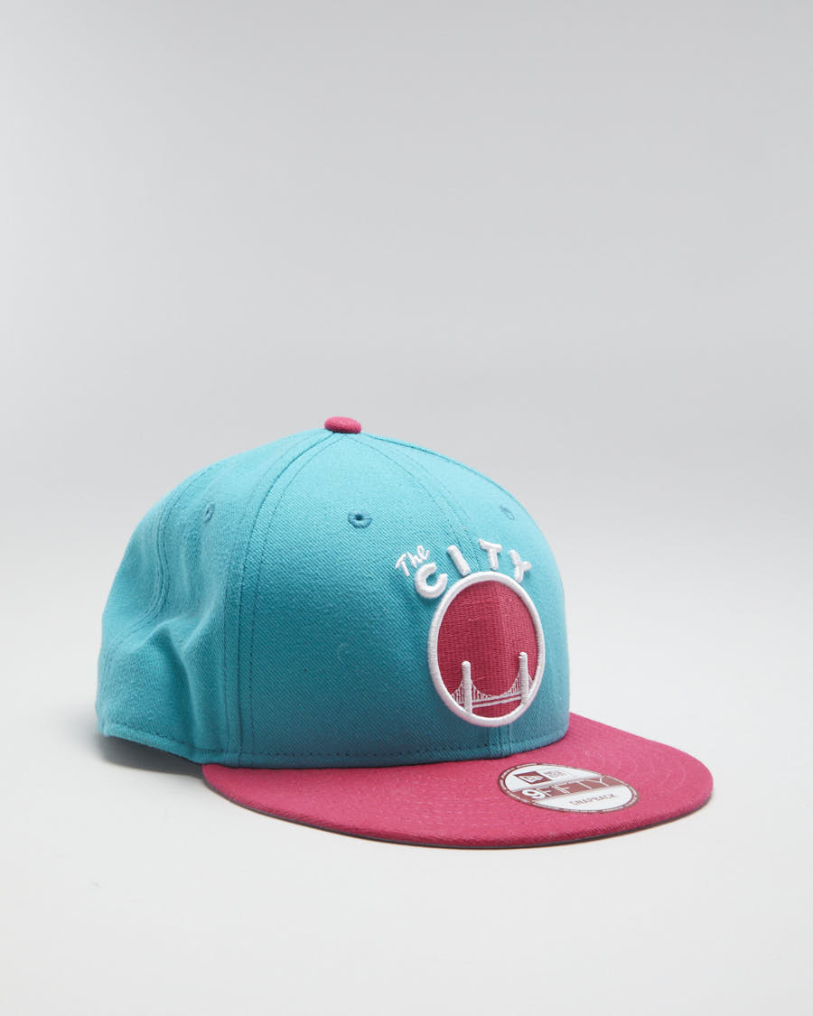 NBA New Era Golden State Warriors Pink / Blue Hardwood Classics Snapback Hat - Adjustable