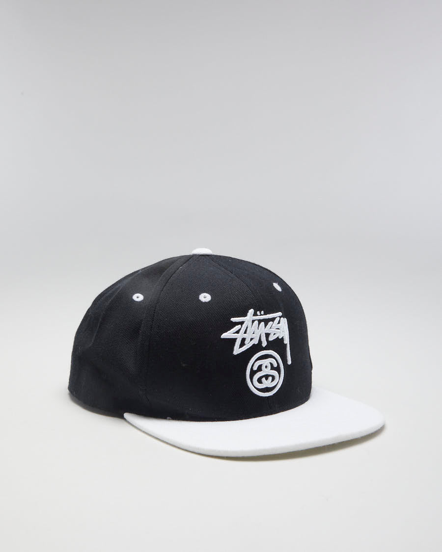 Stussy Black / White Snapback Hat - Adjustable