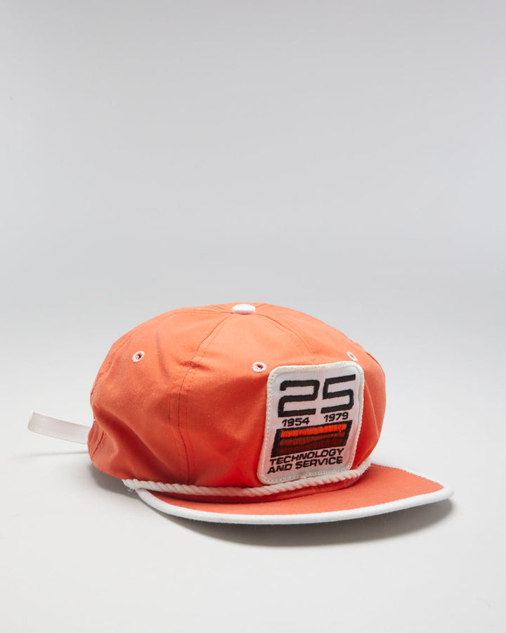 Vintage 70s Technology & Service 1979 Orange Snapback Hat - Adjustable