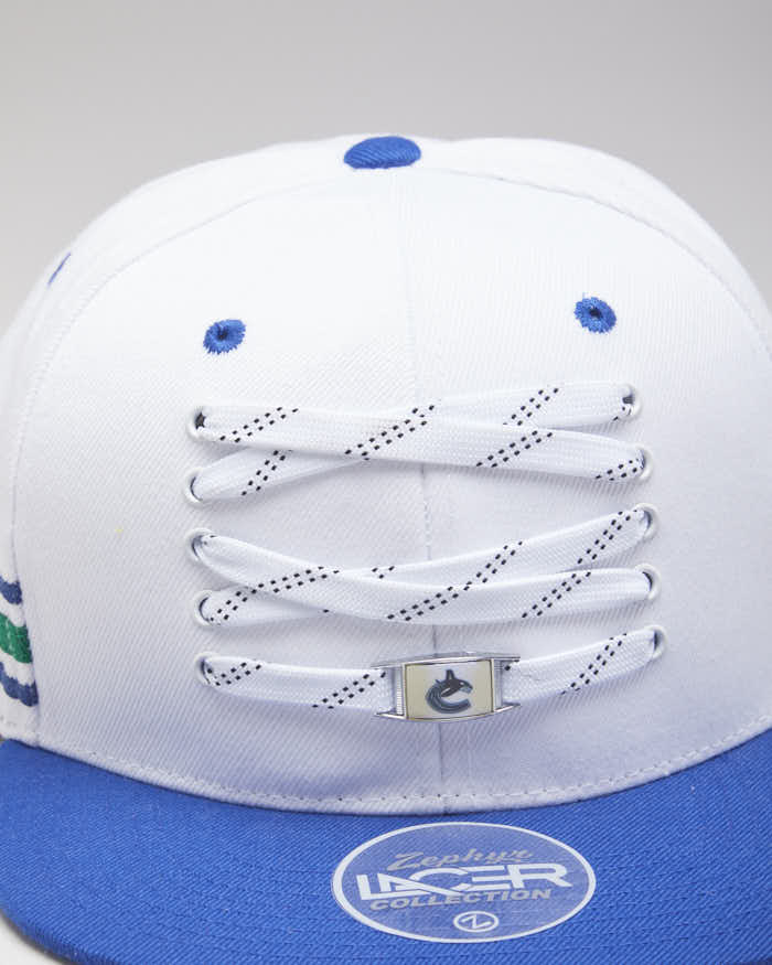 NHL Vancouver Canucks Lacer White And Blue Snapback Hat - Adjustable