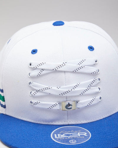 NHL Vancouver Canucks Lacer White And Blue Snapback Hat - Adjustable