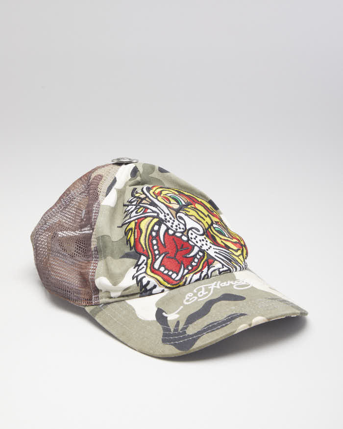 Y2k 00s Ed Hardy Camouflage Trucker Hat