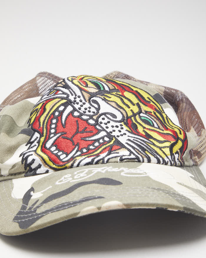 Y2k 00s Ed Hardy Camouflage Trucker Hat