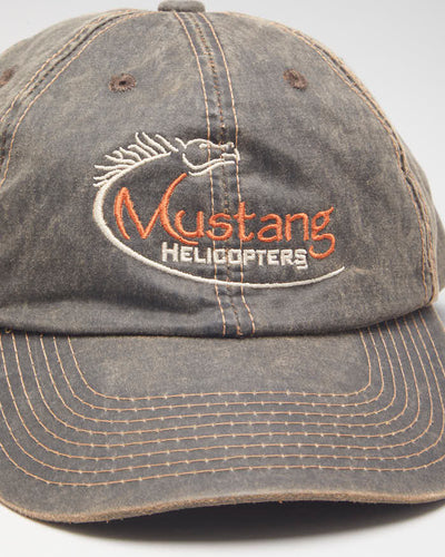 Vintage Mustang Helicopters Coated Baseball Cap