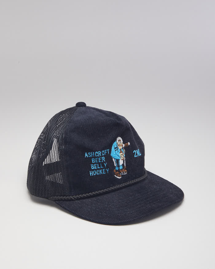 Black Corduroy Trucker Hat